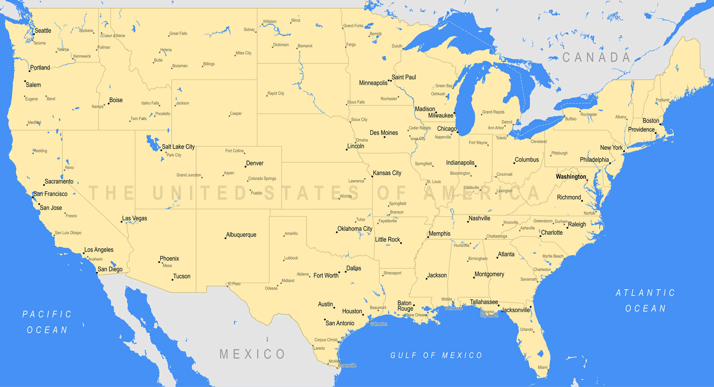 Large Color Map of the USA